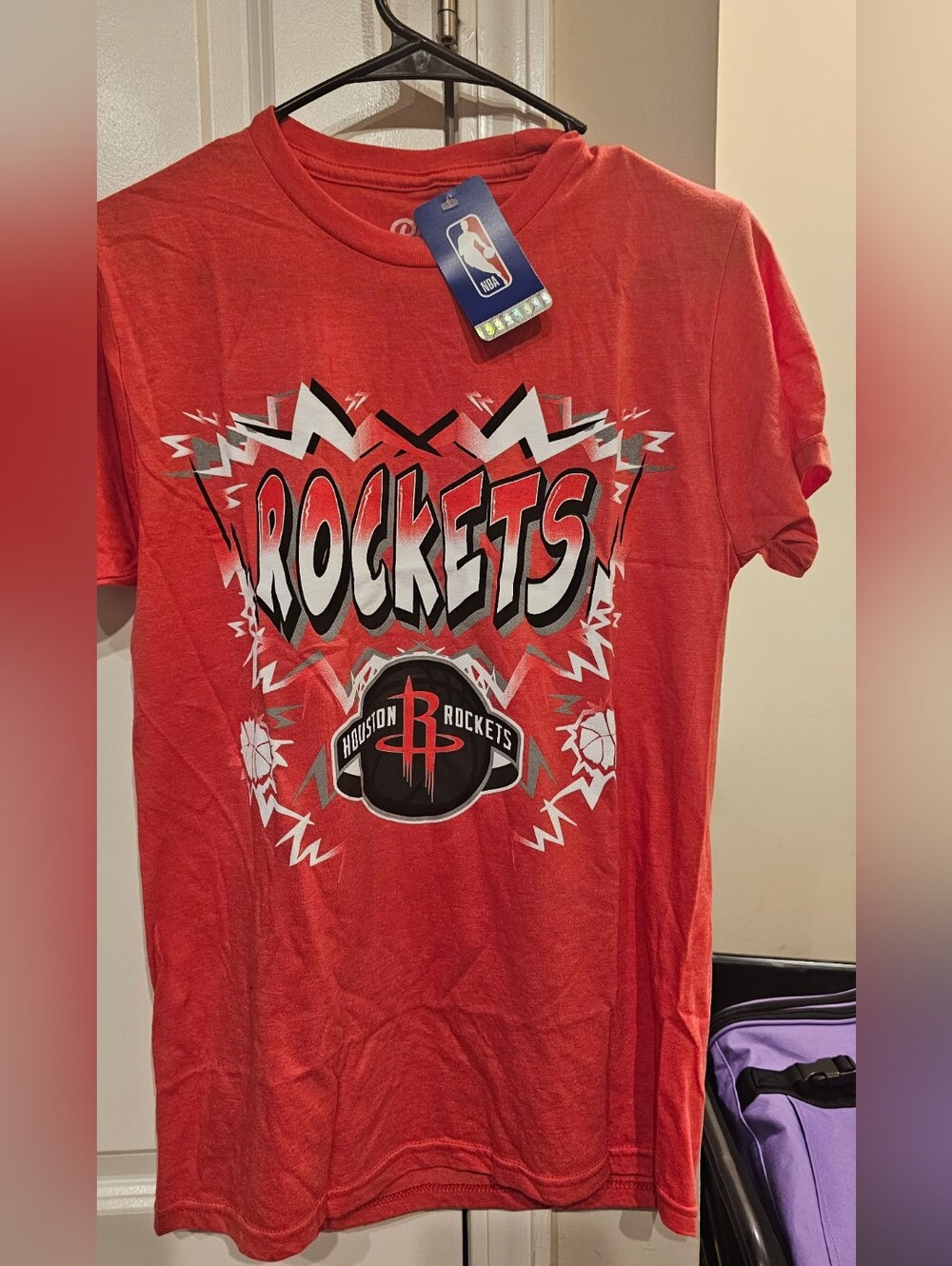 NBA Houston Rockets Bold Red Graphic Tee for Kids